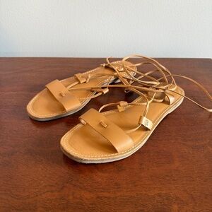 Madewell Boardwalk Tan Leather Lace-Up Sandals